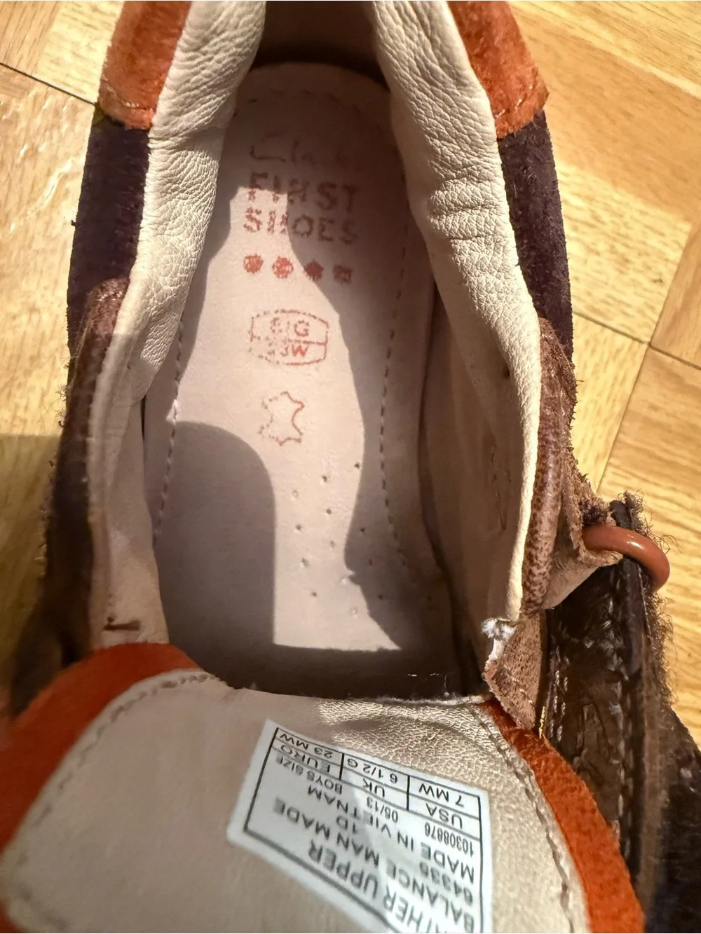 Clarks First Shoes Toddler Boys Brown Leather Suede Mid Top Boots Size 7 MW